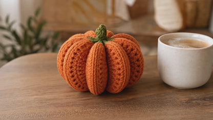3D Pumpkin Crochet Coaster Pattern – 8-in-1 Halloween PDF